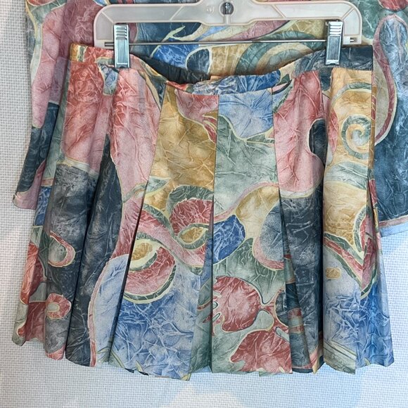 Vtg Lily's of Beverly Hills Matching Tank Top & Pleated Skirt Set M (Sz 12) READ - Picture 3 of 14